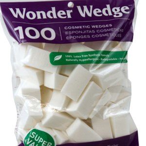 100 Pcs Wonder Wedge Makeup Cosmetic Wedges Triangle Facial Sponge White Foam BN
